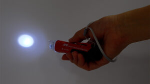 White LED light at the tip for working in the dark 